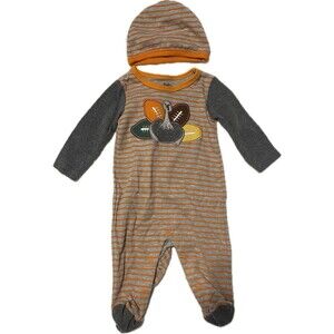 Baby Essentials Fall Thanksgiving Football Outfit And Hat Size 3M